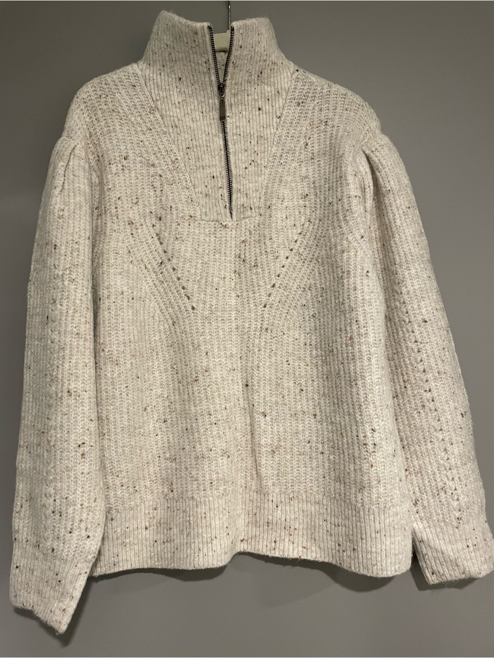 Cream Speckled Half-Zip Sweater - Picture 1 of 3